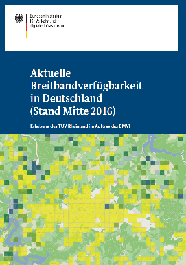 Cover der Broschüre „Aktuelle Breitbandverfügbarkeit in Deutschland (Stand Mitte 2016)“