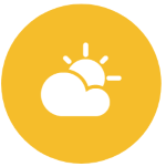 Icon zum Thema "Wetter und Klima": Eine Sonne, die teilweise von einer Wolke bedeckt wird.