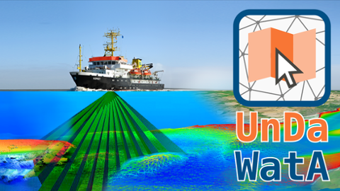 Visualisierung der Erfassung von Geodaten unter Wasser mit Projektlogo UnDaWatA