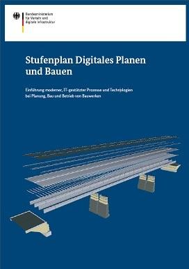 Deckblatt der Broschüre „Stufenplan Digitales Planen und Bauen“
