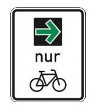 Verkehrszeichen Grünpfeil für Radfahrer