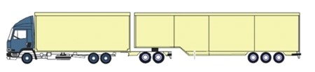 Lastkraftwagen mit Untersetzachse und Sattelanhänger bis zu einer Gesamtlänge von 25,25 Metern