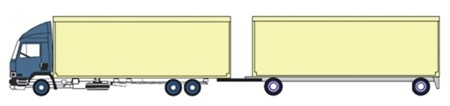 Lastkraftwagen mit einem Anhänger bis zu einer Gesamtlänge von 24,00 Metern