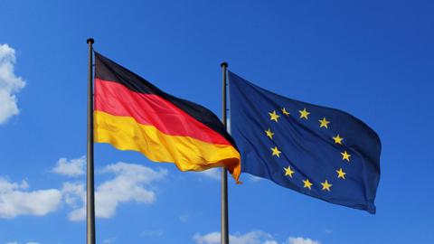 German and European flags