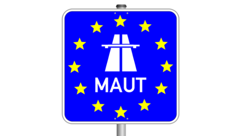 Traffic sign of European toll station